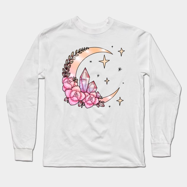 Moon & Crystals Long Sleeve T-Shirt by chiaraLBart